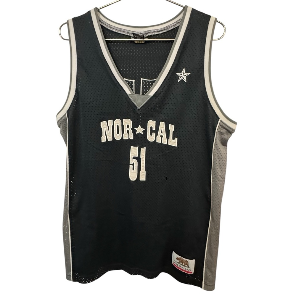 Vintage Y2K Skate Black and Gray Nor Cal Basketball Jersey Men’s L RARE #51